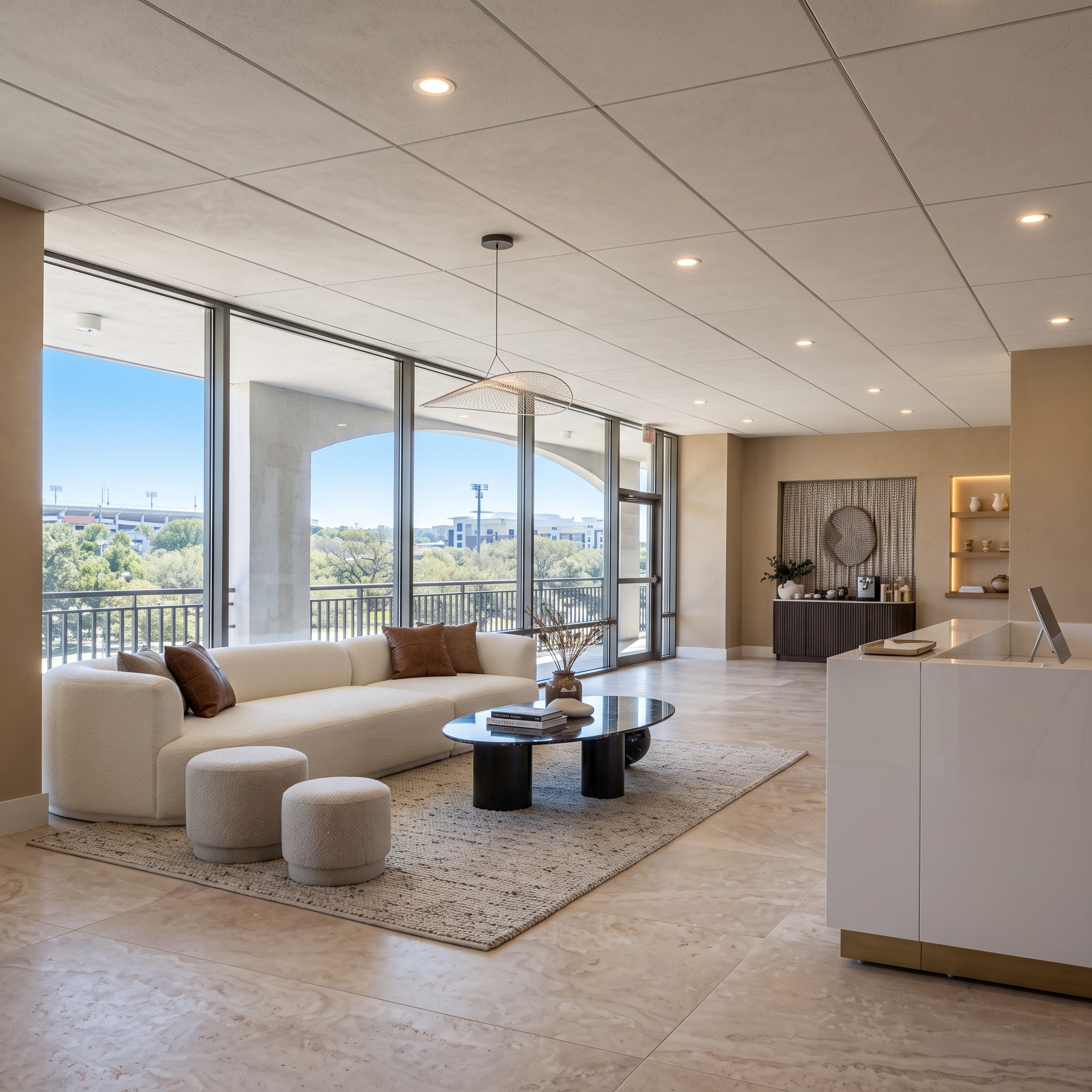 Miliv Med Spa reception and waiting lounge, Montrose Houston